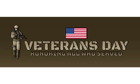Vector illustration of Veterans Day. Honoring All Who Served.のイラスト素材