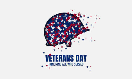 Vector illustration of Veterans Day. Honoring All Who Served.のイラスト素材