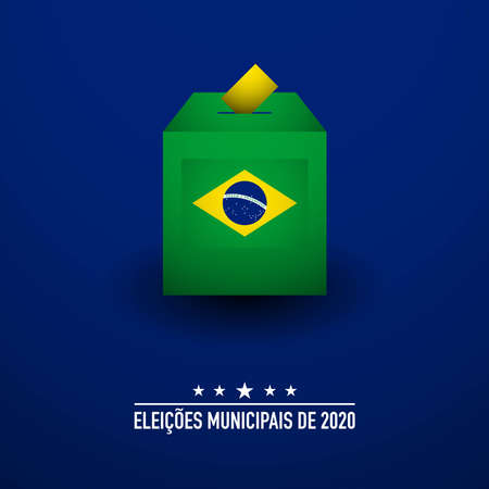Municipal Elections Day Background. Translate : 2020 Municipal Elections. Vector Illustration.のイラスト素材