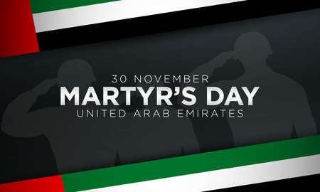 United Arab Emirates Martyr's Day Background. Poster, Banner, Greeting Card. Vector Illustration.のイラスト素材