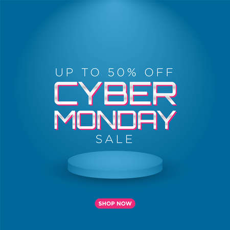 Cyber Monday Sale Background. Banner or Poster. Vector Illustration.のイラスト素材