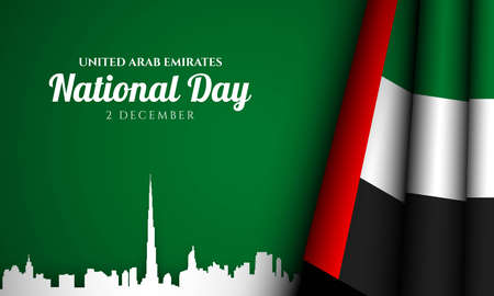 United Arab Emirates National Day Background. Banner, Poster, Greeting Card. Vector Illustration.のイラスト素材