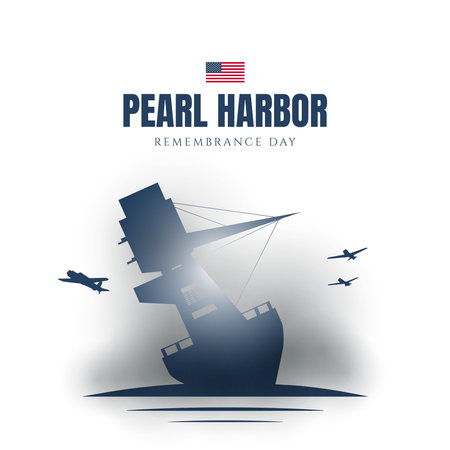 Pearl Harbor Remembrance Day Background. Vector Illustration.のイラスト素材