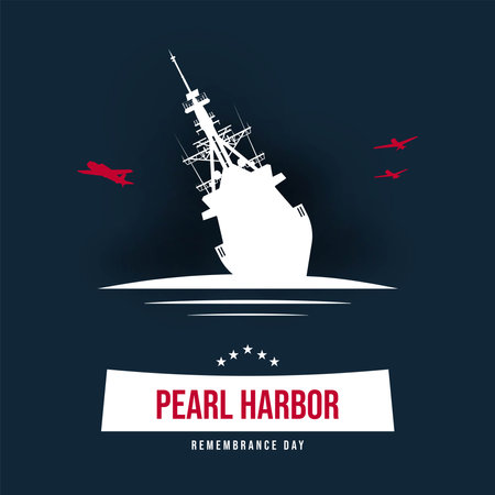 Pearl Harbor Remembrance Day Background. Vector Illustration.のイラスト素材