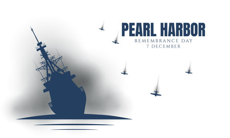 Pearl Harbor Remembrance Day Background. Vector Illustration.のイラスト素材