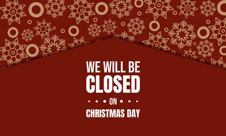 Christmas Day Background Design. We will be Closed on Christmas Day. Vector Illustration.のイラスト素材