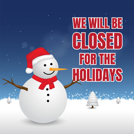 Holidays Background Design. We will be closed for the Holidays. Vector Illustration.のイラスト素材