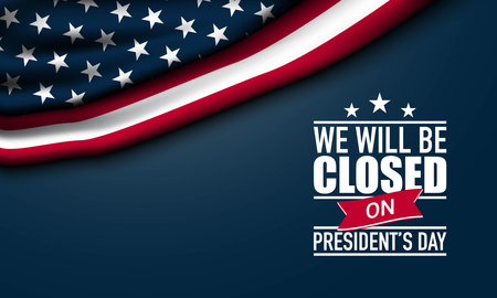 President's Day Background Design. We will be Closed on President's Day. Vector Illustration.のイラスト素材