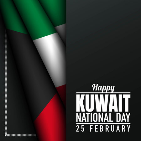 Kuwait National Day Background. Banner, Poster, Greeting Card. Vector Illustration.のイラスト素材