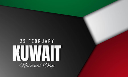 Kuwait National Day Background. Banner, Poster, Greeting Card. Vector Illustration.のイラスト素材