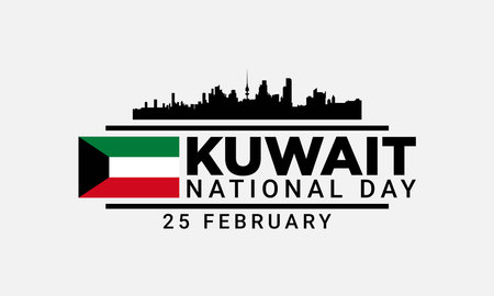 Kuwait National Day Background. Banner, Poster, Greeting Card. Vector Illustration.のイラスト素材