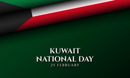 Kuwait National Day Background. Banner, Poster, Greeting Card. Vector Illustration.のイラスト素材