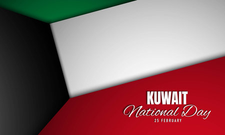 Kuwait National Day Background. Banner, Poster, Greeting Card. Vector Illustration.のイラスト素材