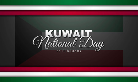 Kuwait National Day Background. Banner, Poster, Greeting Card. Vector Illustration.のイラスト素材
