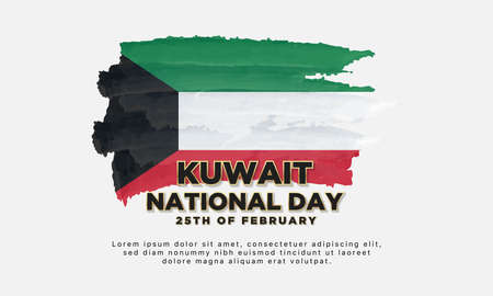Kuwait National Day Background. Banner, Poster, Greeting Card. Vector Illustration.のイラスト素材