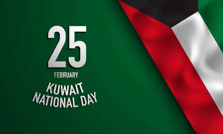 Kuwait National Day Background. Banner, Poster, Greeting Card. Vector Illustration.のイラスト素材