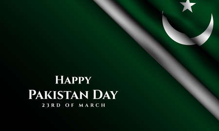 Pakistan Day Background Design. 23rd of March. Greeting Card, Banner, Poster. Vector Illustration.のイラスト素材
