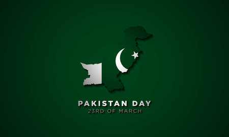 Pakistan Day Background Design. 23rd of March. Greeting Card, Banner, Poster. Vector Illustration.のイラスト素材