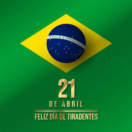 Tiradentes Day Background Design. Translate : 21st of April, Happy Tiradentes Day. Vector Illustration.のイラスト素材