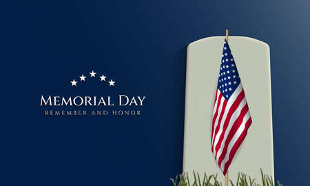 Memorial Day Background Design. Remember and Honor. Vector Illustration.のイラスト素材