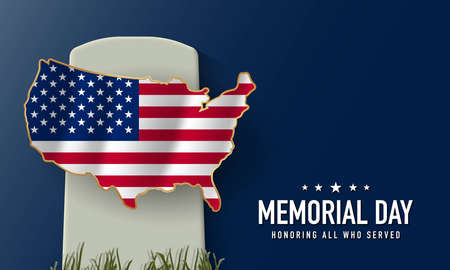 Memorial Day Background Design. Remember and Honor. Vector Illustration.のイラスト素材
