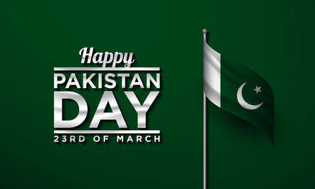 Pakistan Day Background Design. 23rd of March. Greeting Card, Banner, Poster. Vector Illustration.のイラスト素材