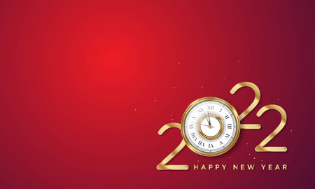 2022 Happy New Year Background Design. Greeting Card, Banner, Poster. Vector Illustration.のイラスト素材
