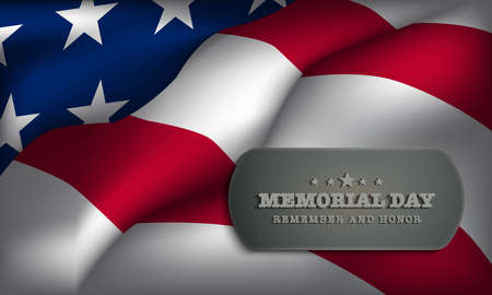 Memorial Day Background Design. Remember and Honor. Vector Illustration.のイラスト素材