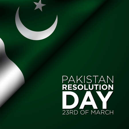Pakistan Resolution Day Background Design. 23rd of March. Greeting Card, Banner, Poster. Vector Illustration.のイラスト素材