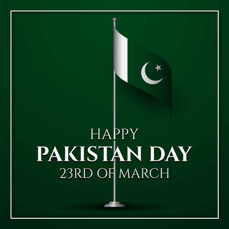 Pakistan Day Background Design. 23rd of March. Greeting Card, Banner, Poster. Vector Illustration.のイラスト素材