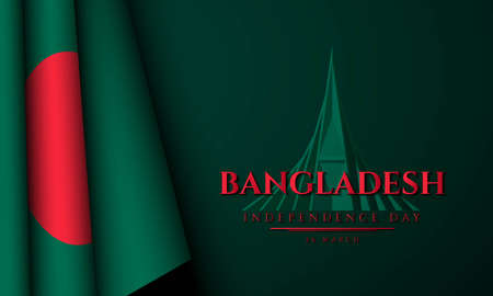 Bangladesh Independence Day Background. Banner, Poster, Greeting Card. Vector Illustration.のイラスト素材