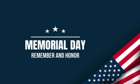 Memorial Day Background Design. Remember and Honor. Vector Illustration.のイラスト素材