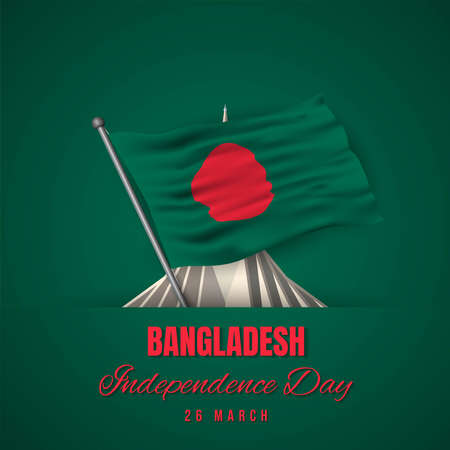 Bangladesh Independence Day Background. Banner, Poster, Greeting Card. Vector Illustration.のイラスト素材