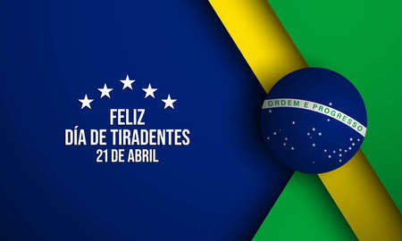 Tiradentes Day Background Design. Translate : Happy Tiradentes Day, 21st of April. Vector Illustration.のイラスト素材