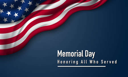 Memorial Day Background Design. Honoring All Who Served. Vector Illustration.のイラスト素材