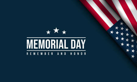 Memorial Day Background Design. Remember and Honor. Vector Illustration.のイラスト素材