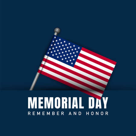 Memorial Day Background Design. Remember and Honor. Vector Illustration.のイラスト素材