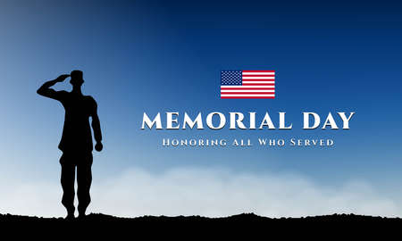 Memorial Day Background Design. Honoring All Who Served. Vector Illustration.のイラスト素材