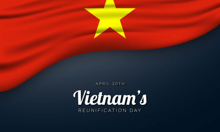 Vietnamâs Reunification Day Background Design. Banner, Poster, Greeting Card. Vector Illustration.のイラスト素材