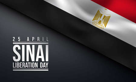 Sinai Liberation Day Background Design. Banner, Poster, Greeting Card. Vector Illustration.のイラスト素材