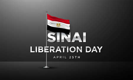 Sinai Liberation Day Background Design. Banner, Poster, Greeting Card. Vector Illustration.のイラスト素材