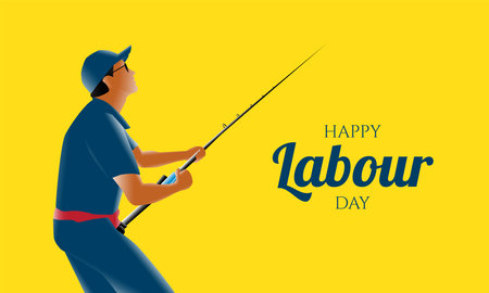 Labour Day Background Design. Banner, Poster, Greeting Card. Vector Illustration.のイラスト素材