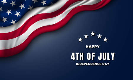 4th of July Independence Day Background Design with the United States flag. Vector Illustration.のイラスト素材