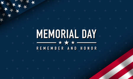 Memorial Day Background Design. Remember and Honor. Vector Illustration.のイラスト素材