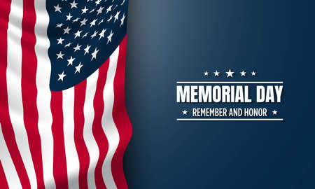 Memorial Day Background Design. Remember and Honor. Vector Illustration.のイラスト素材