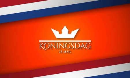 Kingâs Day Background Design. Translate : Kingâs Day, 27th of April. Vector Illustration.のイラスト素材