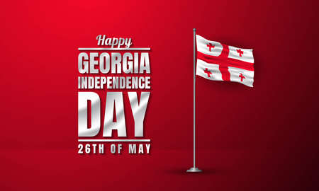 Georgia Independence Day Background Design. Banner, Poster, Greeting Card. Vector Illustration.のイラスト素材