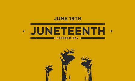 Juneteenth Freedom Day Background Design. Banner, Poster, Greeting Card. Vector Illustration.のイラスト素材