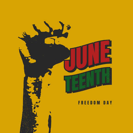 Juneteenth Freedom Day Background Design. Banner, Poster, Greeting Card. Vector Illustration.のイラスト素材