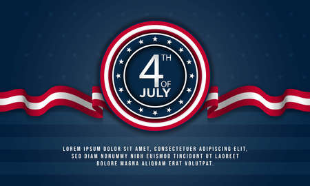 United States Independence Day Background Design. Fourth of July. Vector illustrationのイラスト素材